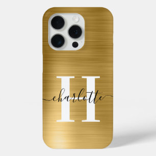 Moderne Signatur-Monogramm Goldfolie Case-Mate iPhone Hülle