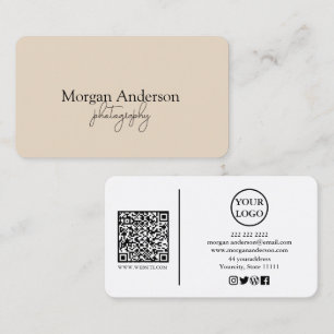 Moderne Signatur-Schrift-QR-Code-Social-Media Visitenkarte