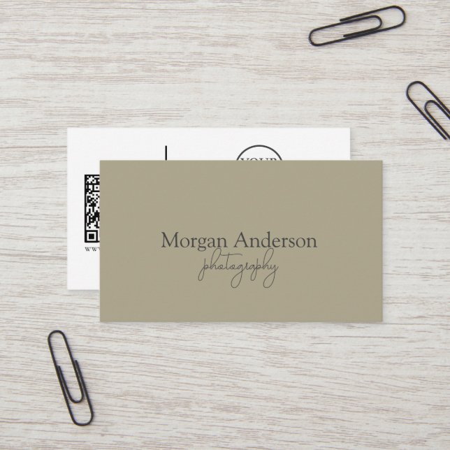 Moderne Signatur Script QR Code Soziales Visitenkarte (Vorderseite/Rückseite Beispiel)
