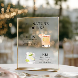 Moderne Signature-Drinks-Cocktail Acrylschild