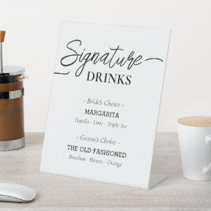 Moderne Signature-Drinks-Party im Skript-Stil Sockelschild