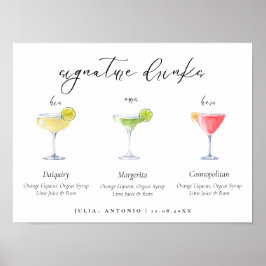 Moderne Signature Wedding Cocktails Drinks signier Poster