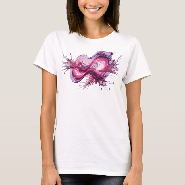 Moderne Silber-3D-Textkunst INFINITY T-Shirt (Vorderseite)