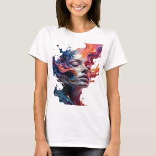 Moderne Silber ABSTRACTE KUNST Künstlerisches Moti T-Shirt