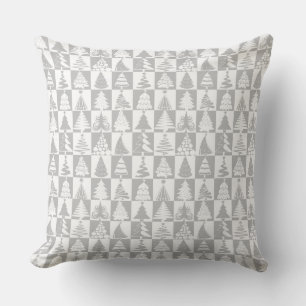 Moderne Silber-Grau-Weihnachtsmuster Kissen