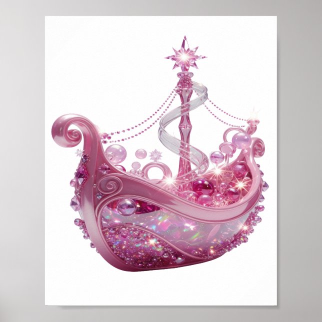 Moderne Silber-PRINCESS CROWN-Schrift Poster (Vorne)
