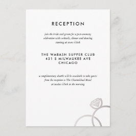 Moderne Silber Rings Wedding Reception Card Begleitkarte