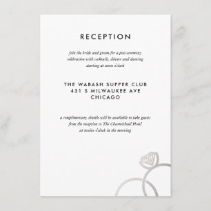 Moderne Silber Rings Wedding Reception Card Begleitkarte