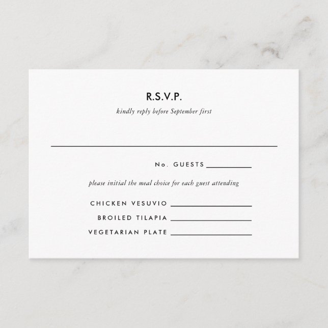 Moderne Silber Rings Wedding RSVP Replik Card Begleitkarte (Vorderseite)