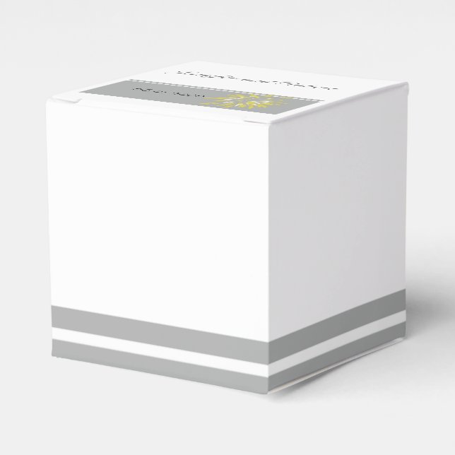 Moderne Silber- und Buttercup-Blume - Gefälligkeit Geschenkschachtel (Vorderseite)