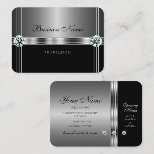 Moderne Silber- und Schwarze Imitate Diamanten Ber Visitenkarte