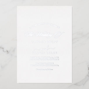  Moderne Silberfolien-Schrift   Foto-Hochzeit  Folieneinladung