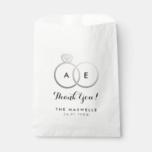 Moderne Silberhochzeitsrings bevorzugen Tasche Geschenktütchen
