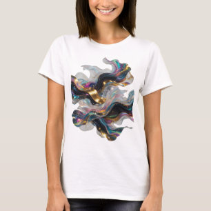Moderne Silberne ABSTRACTE KUNST Künstlerisches Mo T-Shirt