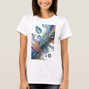 Moderne Silberne ABSTRACTE KUNST Tragbare Kunst T-Shirt
