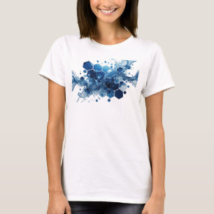 Moderne silberne BLAUE KRISTALLE UND WASSER Tragba T-Shirt