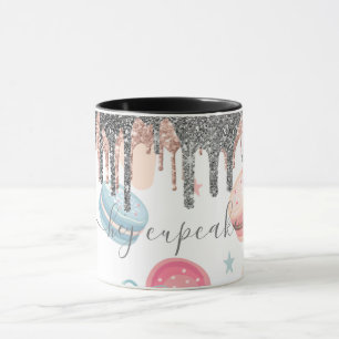 Moderne silberne Glitter-Tropfen Süßigkeiten Tasse