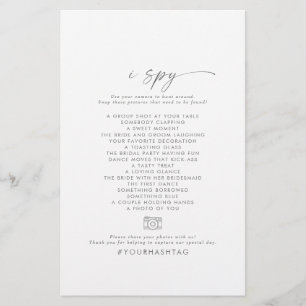 Moderne Silberne Hochzeit I Spy Foto-Schatzsuche Flyer