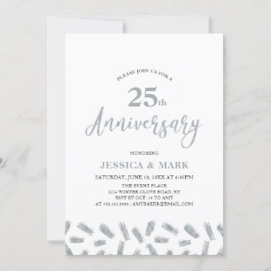 Moderne silberne Hochzeitseinladung zum 25. Jubilä Einladung