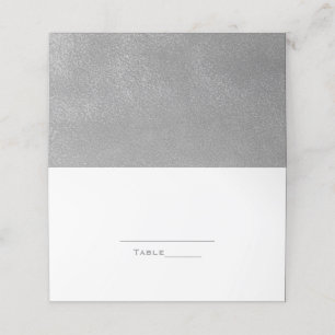 Moderne silberne Hochzeitsplatzkarte Platzkarte