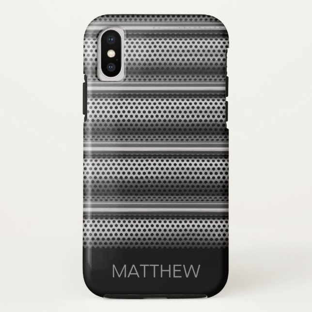 Moderne silberne Monogramm Case-Mate iPhone Hülle (Rückseite)