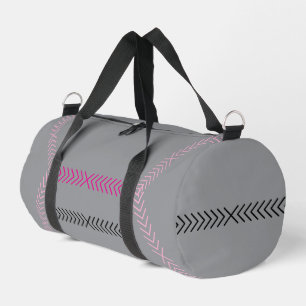 Moderne silberne Reisetasche mit rosa Streifen Duffle Bag