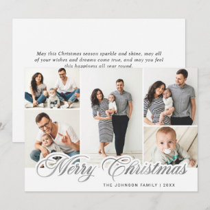 Moderne silberne Schrift Weihnachten 5 FOTO Grußka