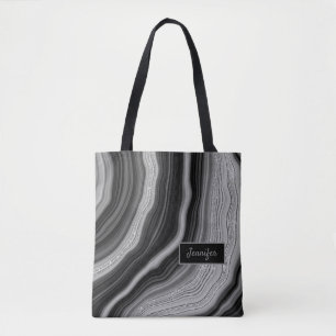 Moderne silberne schwarze Achat-Kristall-Personali