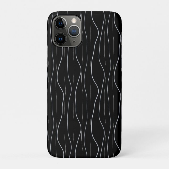 Moderne Silberne Wellentinien-Muster Case-Mate iPhone Hülle (Rückseite)