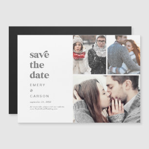 Moderne Silbertypografie 3 Foto Save the Date Magneteinladung