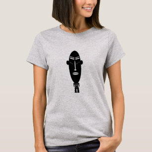 Moderne Silhouette abstrakte schwarze Gesichtskuns T-Shirt