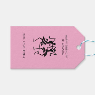 Moderne Silhouette Celebration Dance Pink Geschenkanhänger