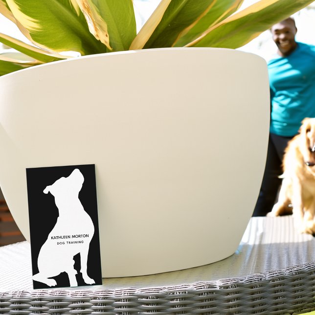 Moderne Silhouette Dog Trainer Visitenkarte (Modern Silhouette Dog Trainer Business Card)