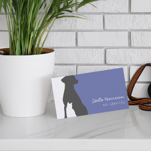 Moderne Silhouette Hund Katze Haustier-Service Visitenkarte