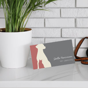 Moderne Silhouette Hund Katze Haustier Service Visitenkarte