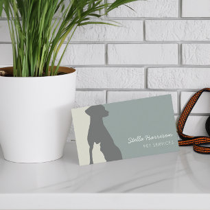 Moderne Silhouette Hund Katze Haustier-Service Visitenkarte