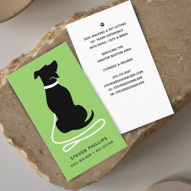 Moderne Silhouette Hunde laufen Hund sitzen Visitenkarte (Modern Silhouette Dog Walking Dog Sitting Business Card)