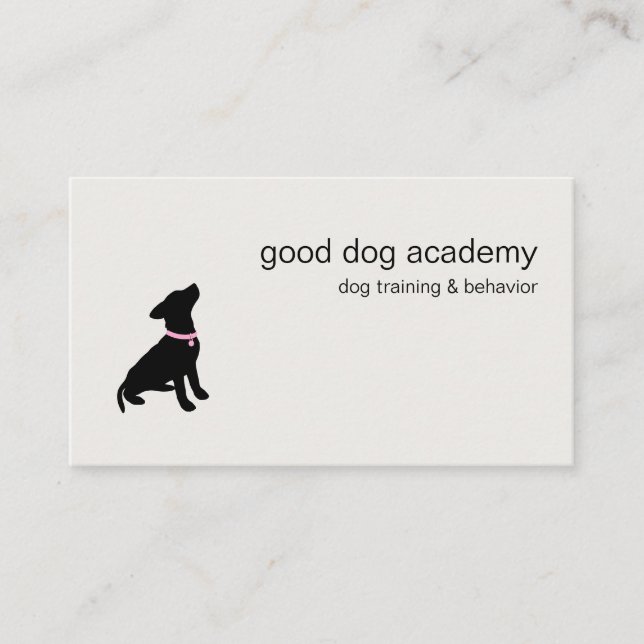 Moderne Silhouette-Hundetraining Visitenkarte (Vorderseite)