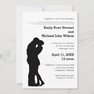 Moderne Silhouette Paar - Hochzeitseinladung Einladung