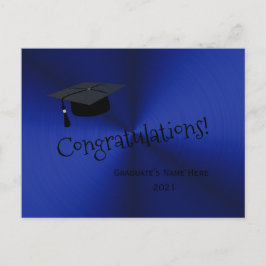 Moderne Silver Blue Cap Herzlichen Glückwunsch Abs Postkarte