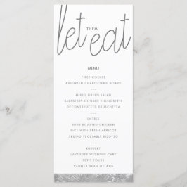 Moderne Silver Brush Stroke Custom Menu Card Menükarte