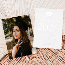 Moderne Silver Class of 2025 Graduation Party Folieneinladung