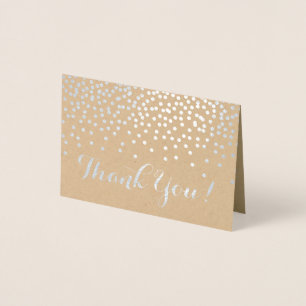 Moderne Silver Foil Confetti Dots Kraft Vielen Dan Folienkarte
