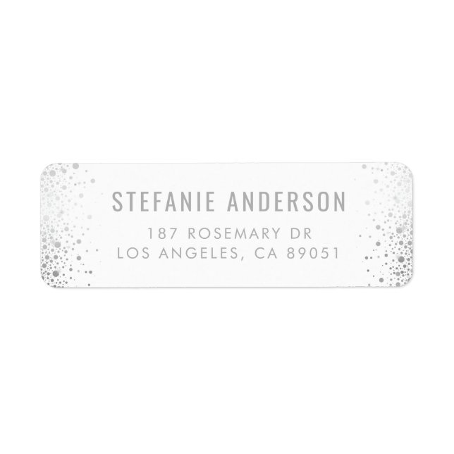 Moderne Silver Foil Confetti Dots White Wedding (Vorne)