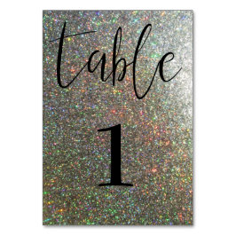 Moderne Silver Glitzer Table Card Tischnummer