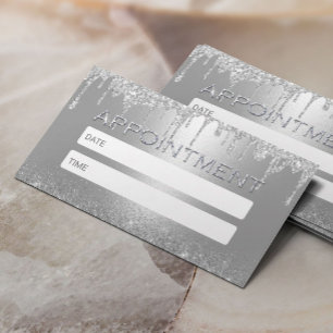 Moderne Silver Glitzer Tropfen Salon Wellness-Cent Terminkarte