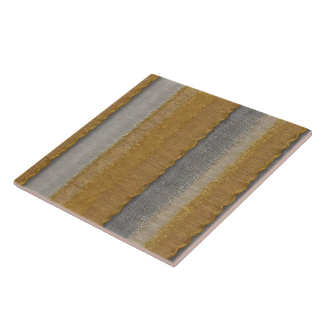 Moderne Silver Gold Luxus Linen Texture Collection Fliese (Seite)