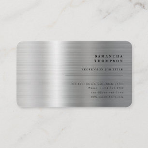 Moderne Silver Gray Metal Business Card Visitenkarte