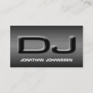 Moderne Silver Metal Beruflich DJ Business Card Visitenkarte