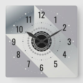 Moderne Silver Metal Dekoration - Antique Gray Quadratische Wanduhr